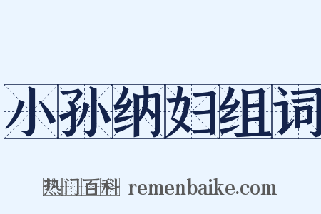 小孙纳妇组词是什么意思的图片